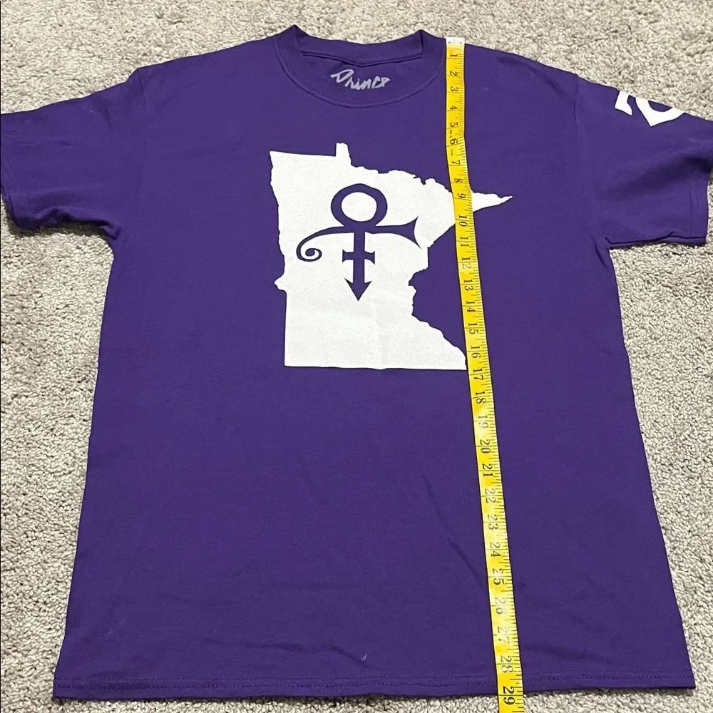 Prince Music Artist Purple White Minnesota Symbol Graphic Pullover T-Shirt - Picture 7 of 7